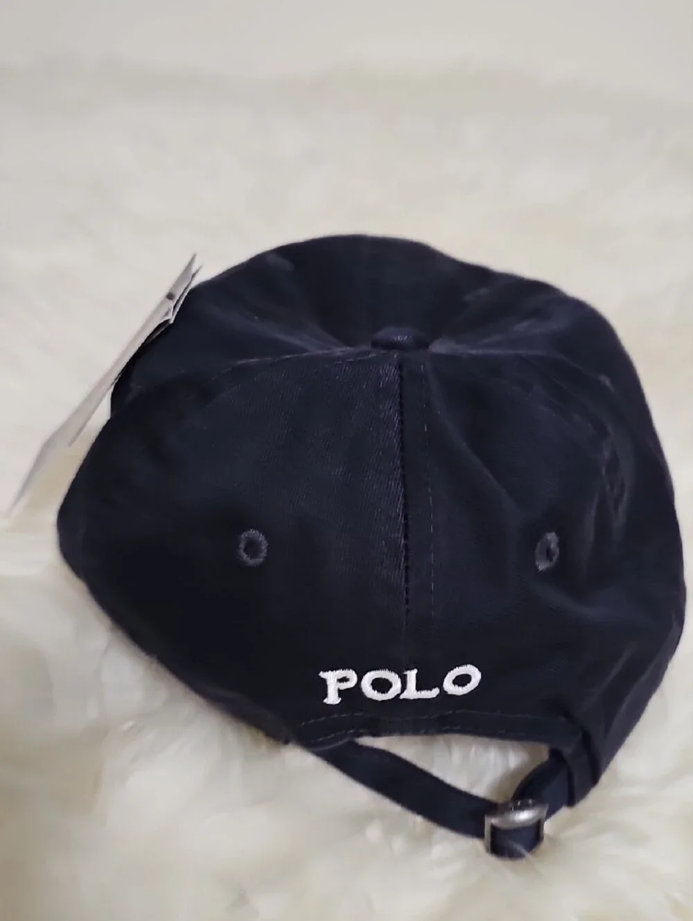 Polo by Ralph Lauren Navy Blue Baseball Cap with White Pony Logo